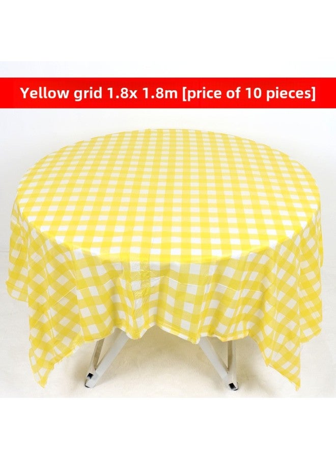 10 Disposable Tablecloth Ins Small Fresh Party Kindergarten Printed Plastic Waterproof Tablecloth Household Square-Color:1.8x 1.8 Beige 10 Price Each Independent Packaging - Image 1