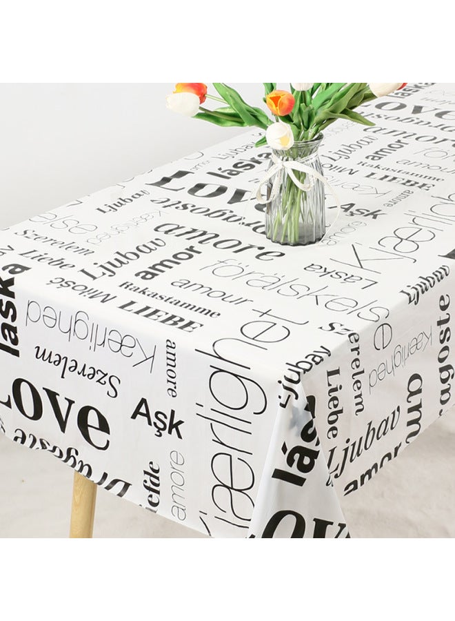10 Disposable Tablecloth Ins Small Fresh Party Kindergarten Printed Plastic Waterproof Tablecloth Household Square-Color:1.8x 1.8 Beige 10 Price Each Independent Packaging - Image 4