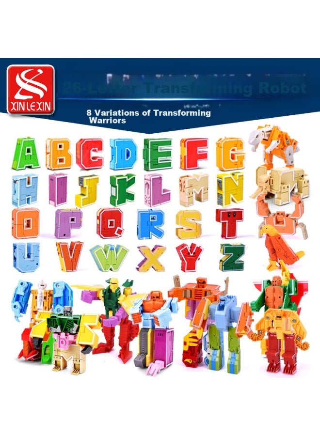 Xinlexin Transforming Toy, Combining Robot Dinosaur, Assembly Letters, Transforming 26 Letters A-z, Children's Day Gift - Image 1