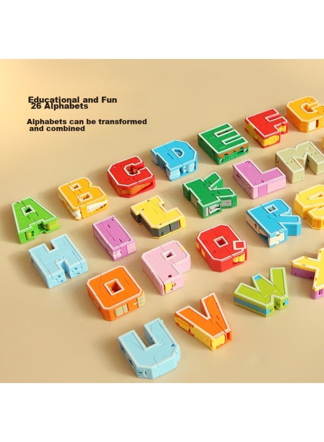 Xinlexin Transforming Toy, Combining Robot Dinosaur, Assembly Letters, Transforming 26 Letters A-z, Children's Day Gift - Image 4