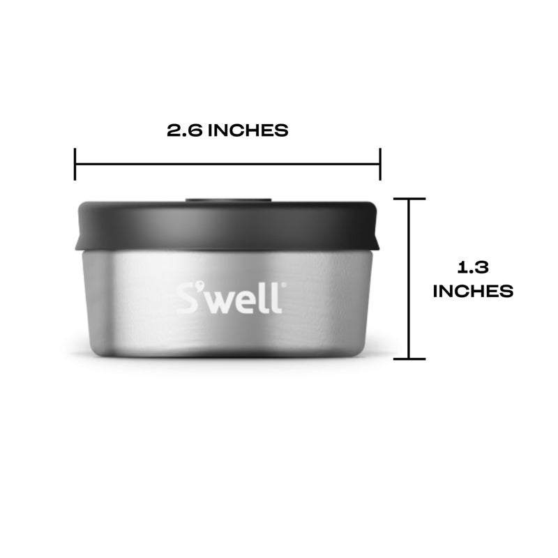 S'well S'well Stainless Steel Condiment Container Set of Two  2oz  Black  Single Walled Durable Construction  Leakproof Silicone Lids  Dishwasher Safe - Image 4