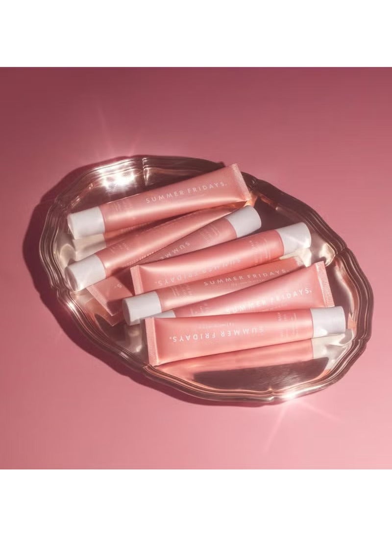 Tinted Lip Butter Balm - Conditioning Vegan Lip Balm for Instant Moisture, Shine & Hydration - Softening & Soothing Skincare - Birthday Cake (.5 Oz)