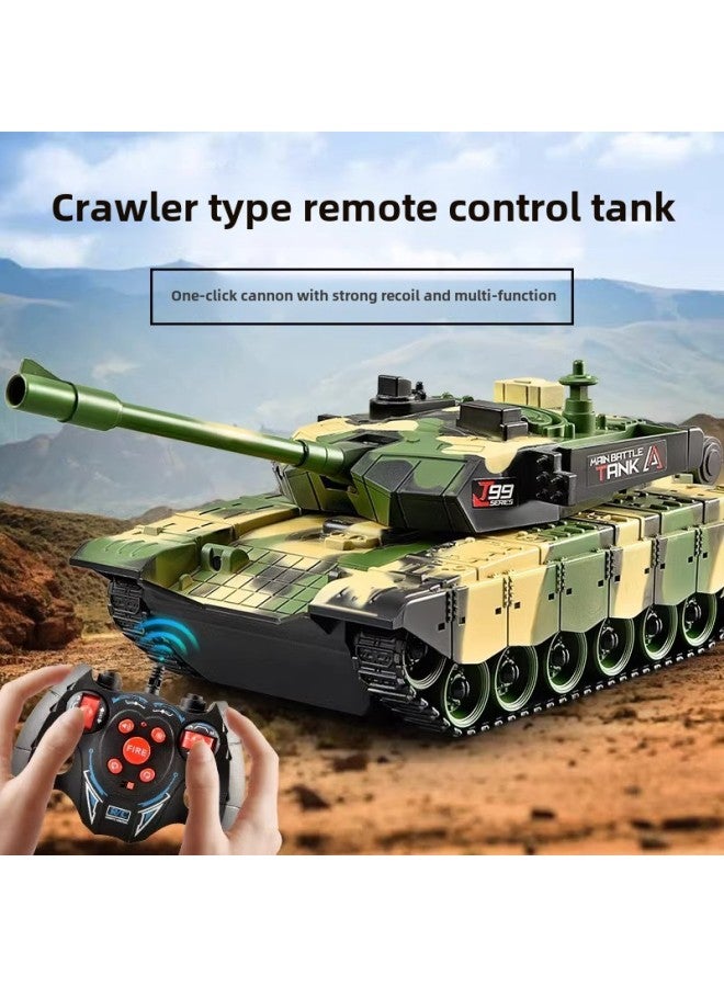 Remote Control Tank Car Crawler 99 Type Children's Charging Electric Off-road Tiger Armored Car Model Boy Toy Car-Color:Gesture Sensing Dual Remote Control 9 Command 2.4G Tiger Tank Brown Green-Battery Rotation-Specifications: Three Pieces Of Rechargeable Battery Remote Control Battery  - Image 3