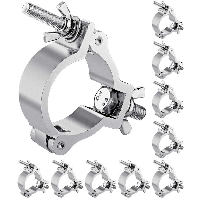 EYESHOT 10PCS Eyeshot Premium Truss Clamp Stage Light Clamp, 2 Inch Aluminum Light Clamps for Truss, Heavy Duty 220lb LED Par Light Moving Head Lighting Clamps, Fit for 48-52mm OD Tube/Pipe - Image 1