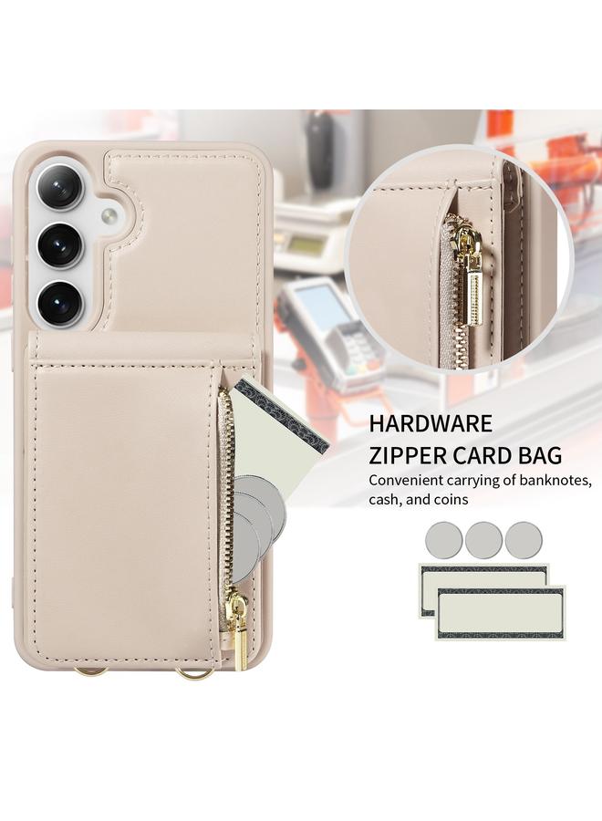 S-TOP Case For Samsung Galaxy S24+ 5G Crossbody Lanyard Zipper Wallet Leather Phone Case - Image 4