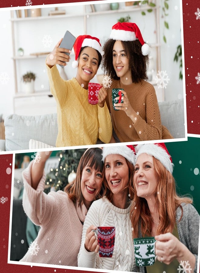 OBUSATT 8 Pcs Christmas Coffee Mug Cozy Knitted Cup Sweater Sleeve Cover - Reusable Crochet Tea Warmer Wrap With Buttons - Winter Decoration for Coffee Drinkers - Image 5