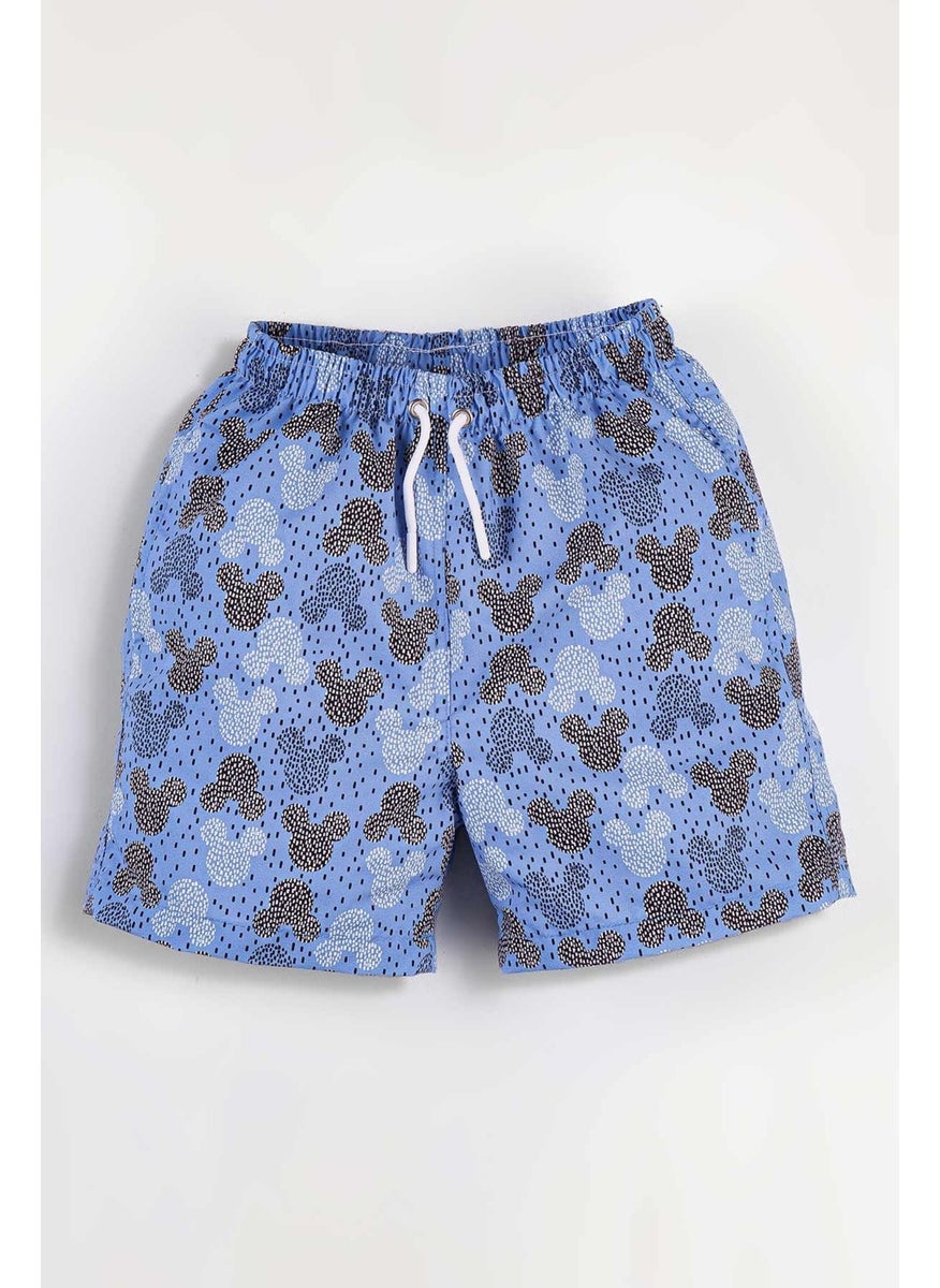 Gold Class Kidswear Water Repellent Patterned Lined Blue Boys Swim Shorts  - Image 1