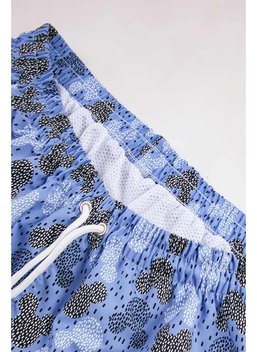 Gold Class Kidswear Water Repellent Patterned Lined Blue Boys Swim Shorts  - Image 5