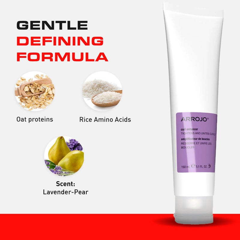 ARROJO Curl Enhancer â€“ Curly Hair Gel for Soft, Fine Curls - Curl Gel w/ Amino Acids, Oat Proteins â€“ Curl Enhancing Hair Products to Add Shapely Spring â€“ Wavy & Curly Hair Products (5.1 oz) - Image 4