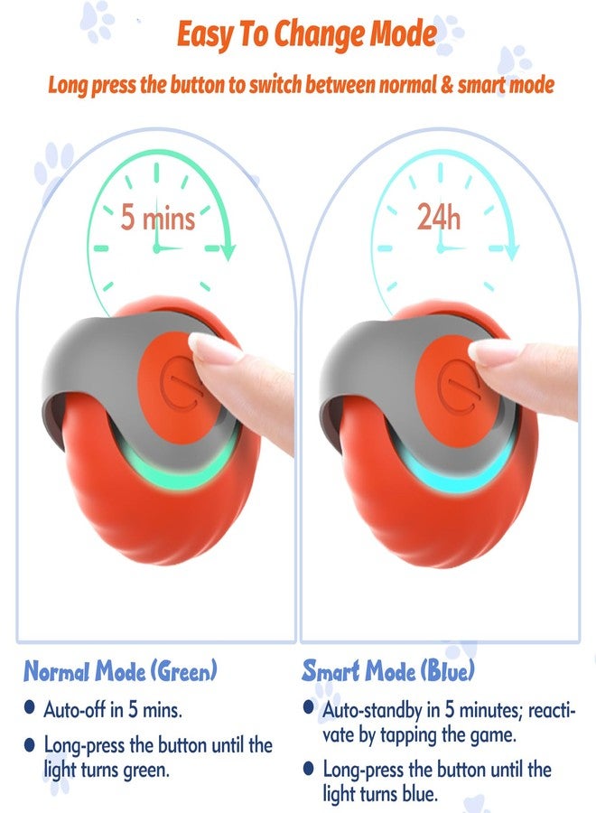 Eiruseed Upgraded Speedy Interactive Cat Ball 4.0 Toys with 2 Optional Tails, Smart Moving Ball Cat Toy for Bored Indoor Cats, Rechargeable & Detachable Automatic Kitten Rolling Balls Toy (Orange) - Image 3