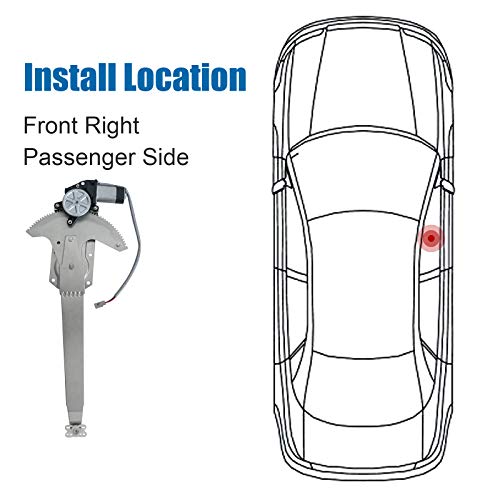 MOJTBE 741-754 Front Passenger Side Power Window Regulator with Motor Assembly Compatible with 1981-1996 Ford F150 F250 F350, 1981-1983 F100, 1988-1997 F450 Super Duty Truck,OE 11A68, 3552-6509R, APWR0311 - Image 2