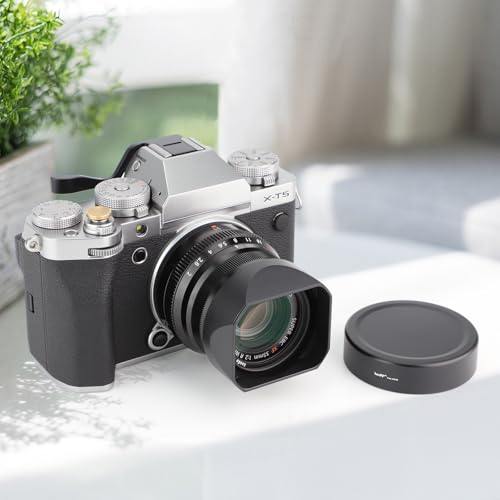 Haoge Lens Hood Metal Square Bayonet for Fujifilm XF35mmF2 R WR, XF23mmF2 R WR XC 35mm F2, Fuji 35mm F2, 23mm F2 Lens Hood, with Metal Front Cap, Replaces Fujifilm LH-XF35-2 LH XF35 2 Hood Shade - Image 3