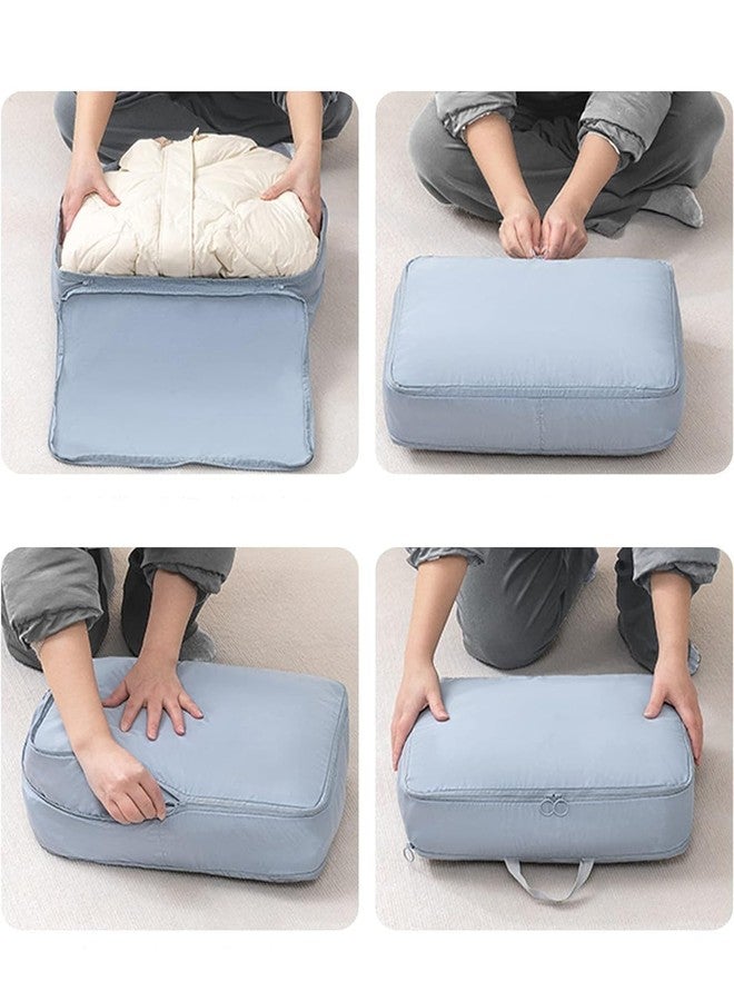 ZURITY Compression Packing Cubes for Travel Expandable Storage Bags Luggage Organizer Set for Suitcase Clothes Compression Bags Travel Packing Organizers Space Saving Cube Set Grey Blue - Image 5