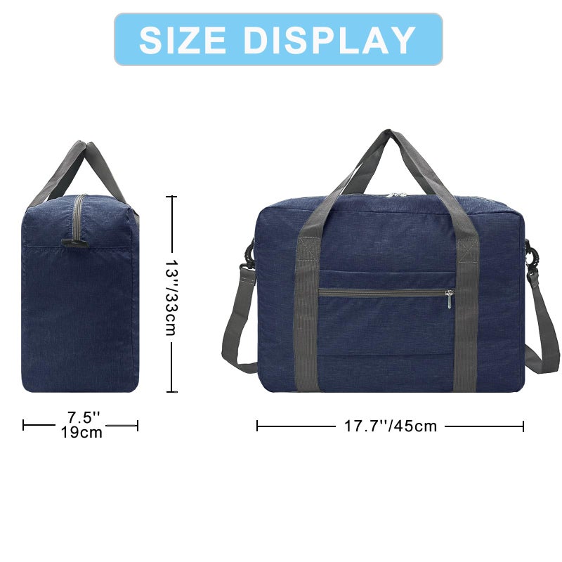 Beurlike For Spirit Airlines Personal Item Bag 18x14x8 Foldable Carry on Bags for Airplanes Travel Duffel Bags for Women and Men(Snow Navy (With Shoulder Strap)) - Image 4