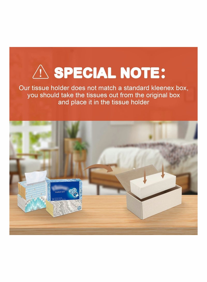 Y&D Tissue Box Cover, PU Leather Holder Rectangular Covers for Home/Office/Car Decoration 9.84"X5.23"X3.77" - Beige  - Image 4