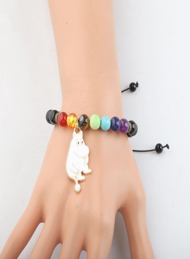 FEELMEM Hippopotamus Gift Hippos Good Luck Charm Bead Bracelet Hippo Theme Inspirational Jewelry Hippo Lover Gift (Hippos Bracelet) - Image 2