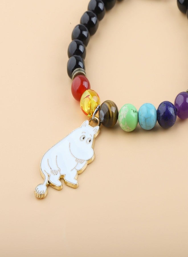 FEELMEM Hippopotamus Gift Hippos Good Luck Charm Bead Bracelet Hippo Theme Inspirational Jewelry Hippo Lover Gift (Hippos Bracelet) - Image 5