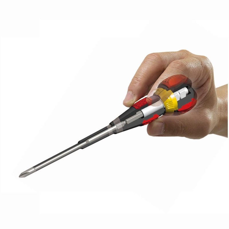 VESSEL BALL GRIP Ratchet Screwdriver 5PC. Set (3PC. of Replacement Blade) No.22002N3EVA - Image 3