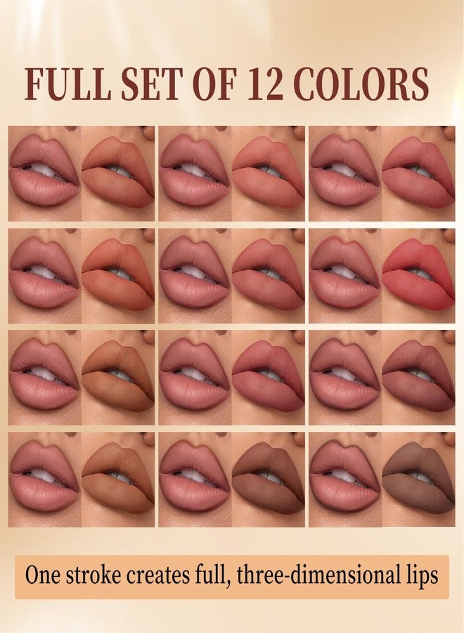 KTouler 12 Colors Cream Lip Liner Pencil Set,Rich Waterproof Matte Long Lasting Color Lip Liner Pack,Longwear Smooth Application,Vegan & Cruelty-Free For Shaping & Sculpting Lips - Image 5