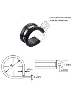 Generic 20 Pcs Rubber Lined P Clips, 10mm Cable Clamp 2/5 Inch Stainless Steel Cable Clamp Hose Pipe Clamps Metal Wire Cable Clamp Kit for Ship Electrical Automotive Hose Cable  - Image 2
