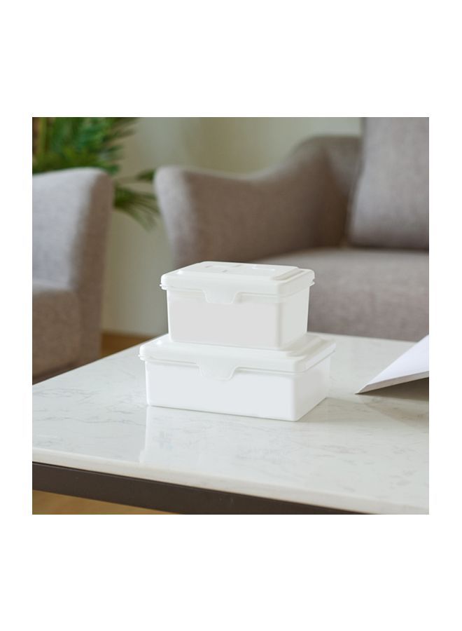 NIBEMINENT Mask Storage Box With Cover White 17.2x6.6x12.9centimeter - Image 5