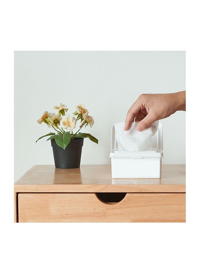 NIBEMINENT Mask Storage Box With Cover White 17.2x6.6x12.9centimeter - Image 4