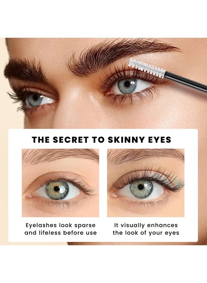 QiBest 4Pcs Brow and Eye Makeup Set 4 in 1 Black Eyelash Curling Mascara Liquid Eyeliner Brow Cream Styling Wax and Eyelash Growth Serum Eyelash and Eyebrow Makeup Kit - Image 2