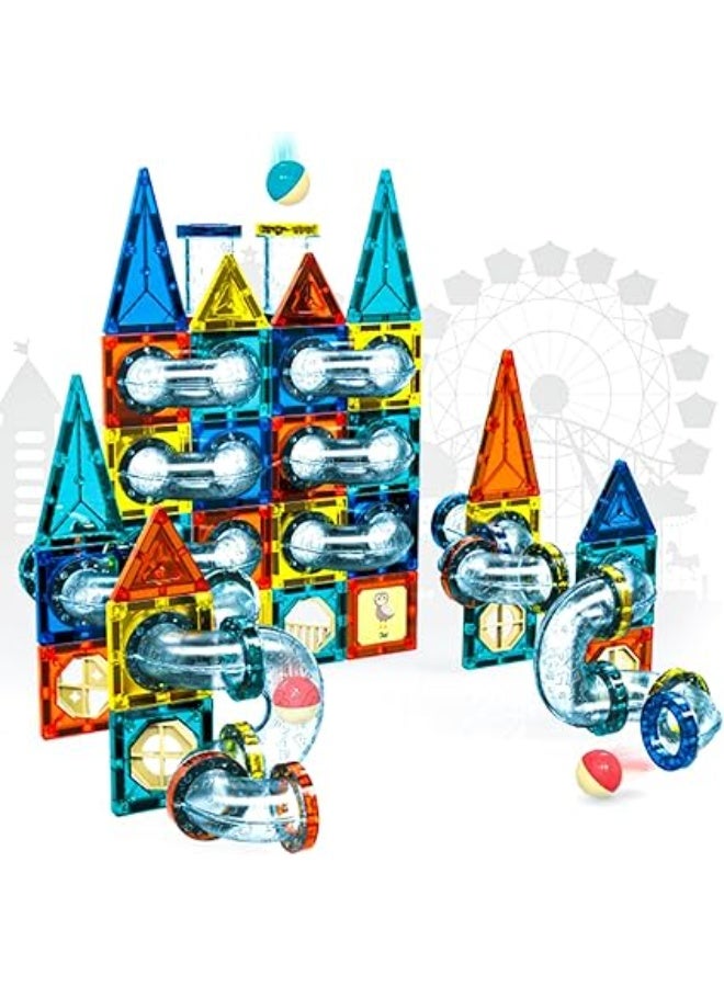 مجموعة ألعاب مغناطيسية للأطفال الصغار من جايد هير، مكعبات بناء مغناطيسية، مجموعة مغناطيسية لمرحلة ما قبل المدرسة، ألعاب مغناطيسية تعليمية (42 قطعة) - Image 1