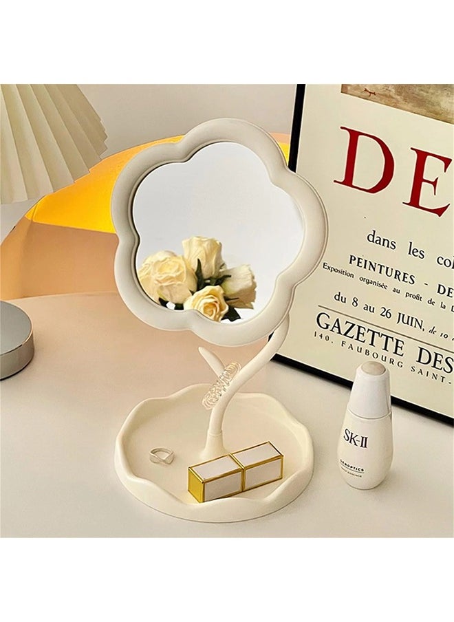 ShebSheb Flower-Shaped Makeup Mirror,Lovely Desk Vanity Mirror  Size ：16x16 cm  - Image 2