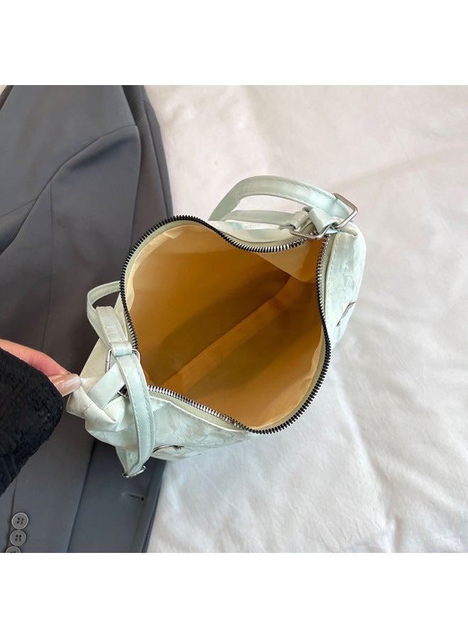 Large Capacity Women's Backpack 2025 Trendy Design Commuter Multi-Functional Double Shoulder Single Shoulder Crossbody Bag-Color:Add Cloud Pendant Green - Image 5