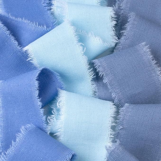 SILVERBILL Cotton Linen Ribbon Handmade Cloth Fabric Ribbon 15 Inch3 Meter7 Colors Rolls for Gift Wrapping Wedding Invitations Bridal Bouquets DIY Crafts Multi Color - Image 5