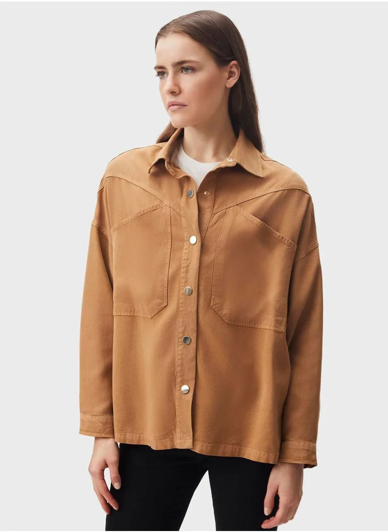 جيمي كي Denim Button Detail Jacket