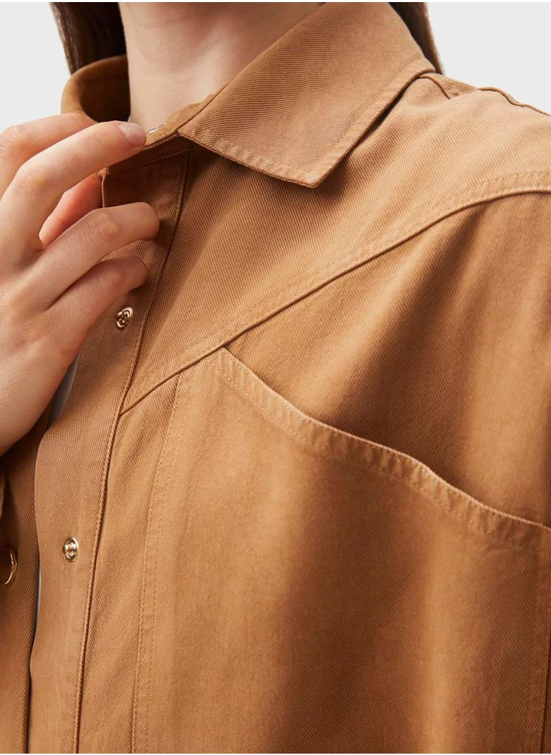 جيمي كي Denim Button Detail Jacket