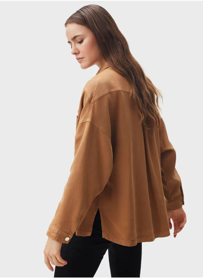 جيمي كي Denim Button Detail Jacket