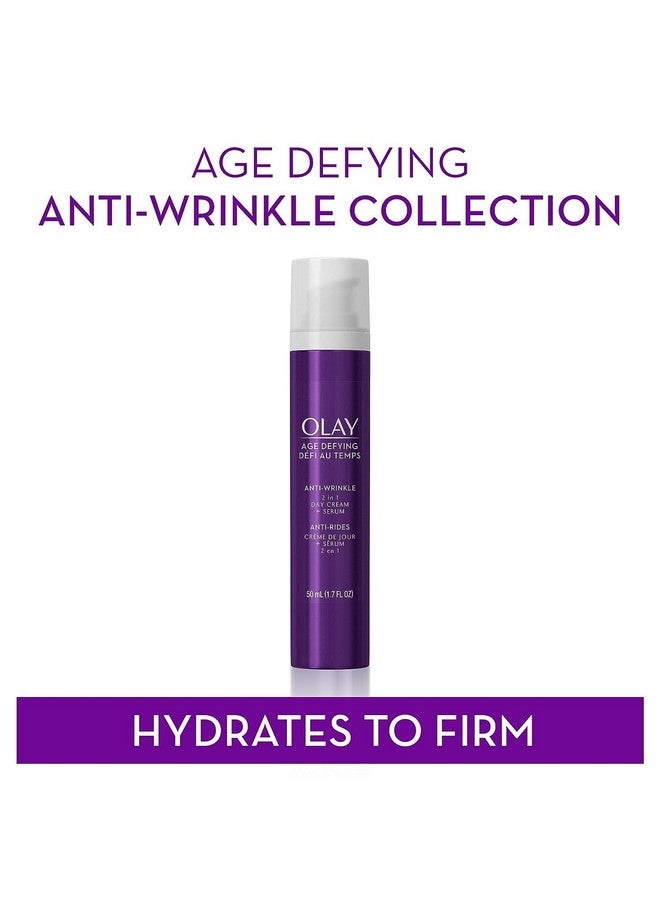 Olay Face Serum by Age Defying Anti-Wrinkle 2-in-1 Day Cream Plus Face Serum, Aloe Vera, 1.7 Fl Oz - Image 5