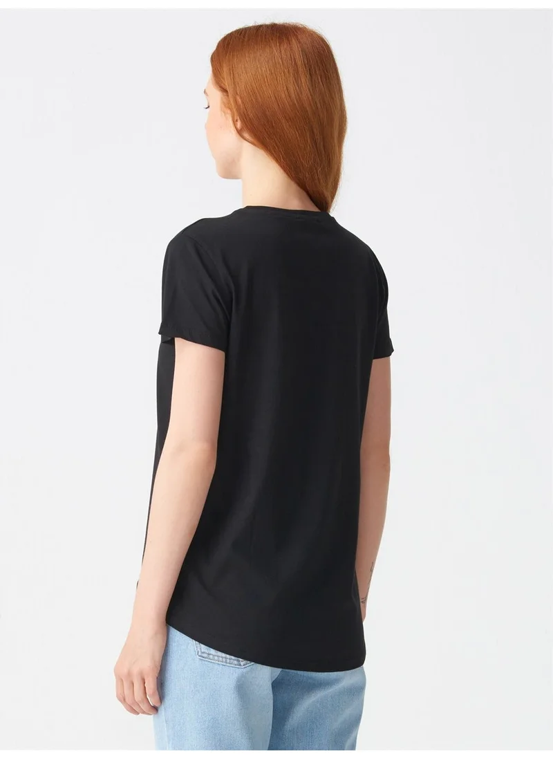 ديلفين 3471 Crew Neck Basic T-Shirt-Black