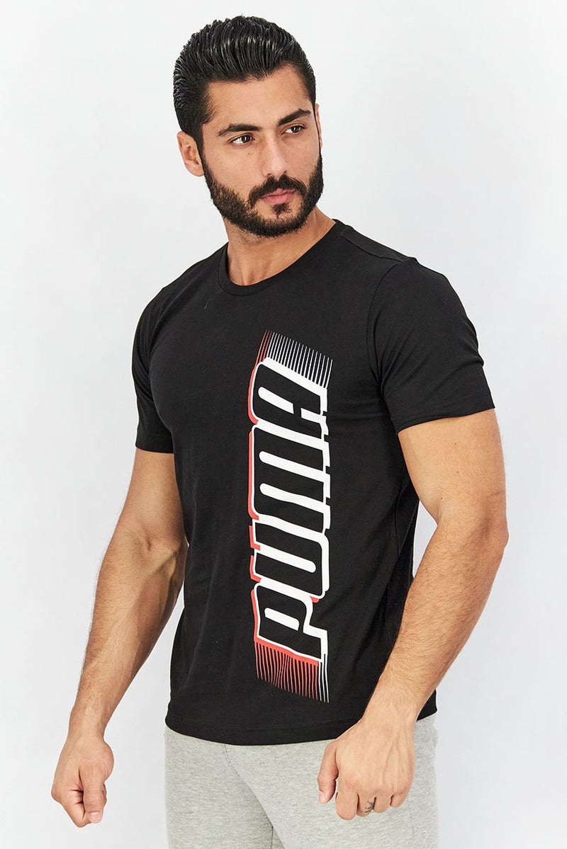 PUMA تي شيرت رياضي قصير الأكمام للرجال، أسود - Image 3