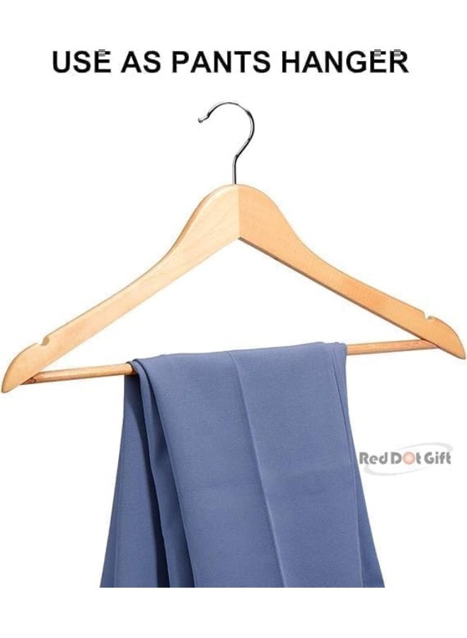 Red Dot Gift Wooden Hanger 16 Pack Wooden Suit Hanger Cloth Hangers Wooden Clothes Hanger Smooth Finish Wooden Coat Hanger Premium Wooden Hangers for Clothes Dress Suit (Natural,16) - Image 4