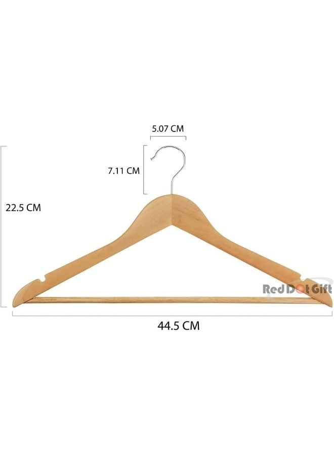 Red Dot Gift Wooden Hanger 16 Pack Wooden Suit Hanger Cloth Hangers Wooden Clothes Hanger Smooth Finish Wooden Coat Hanger Premium Wooden Hangers for Clothes Dress Suit (Natural,16) - Image 2