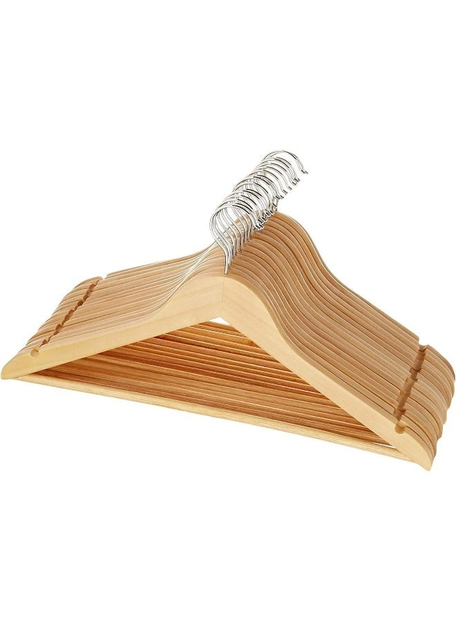 Red Dot Gift Wooden Hanger 16 Pack Wooden Suit Hanger Cloth Hangers Wooden Clothes Hanger Smooth Finish Wooden Coat Hanger Premium Wooden Hangers for Clothes Dress Suit (Natural,16) - Image 1