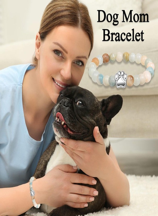 FIEEFX Dog Mom Gifts for Women as Birthday Christmas Stocking Valentines Mothers Day Easter Basket Stuffers, Beaded Paw Bracelet Gifts for Dog Mom Lovers - Image 2