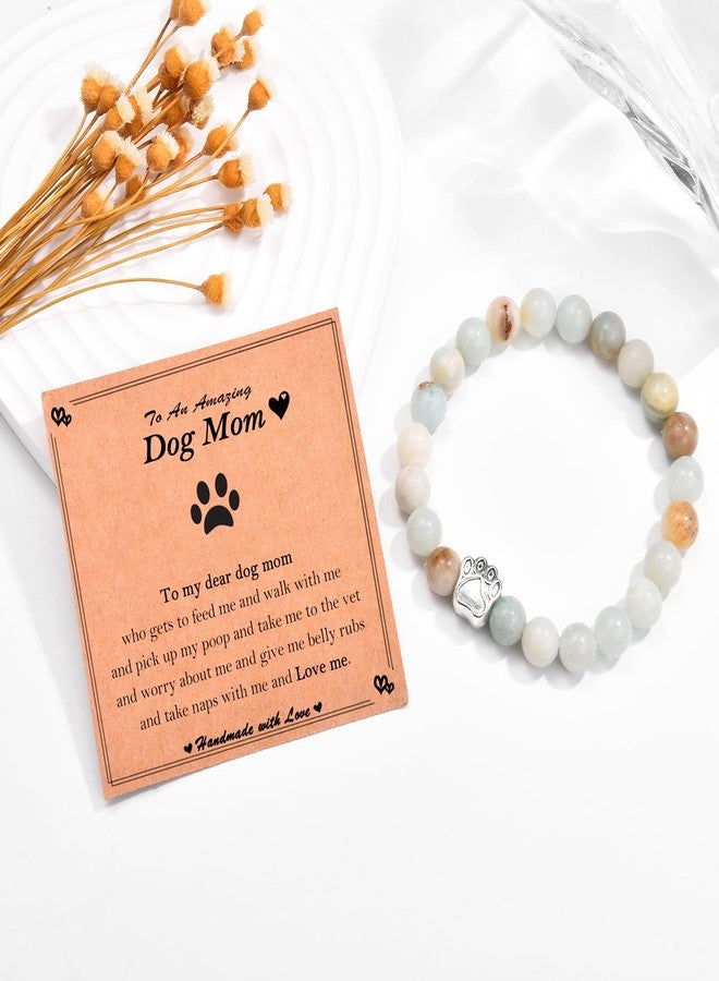 FIEEFX Dog Mom Gifts for Women as Birthday Christmas Stocking Valentines Mothers Day Easter Basket Stuffers, Beaded Paw Bracelet Gifts for Dog Mom Lovers - Image 4