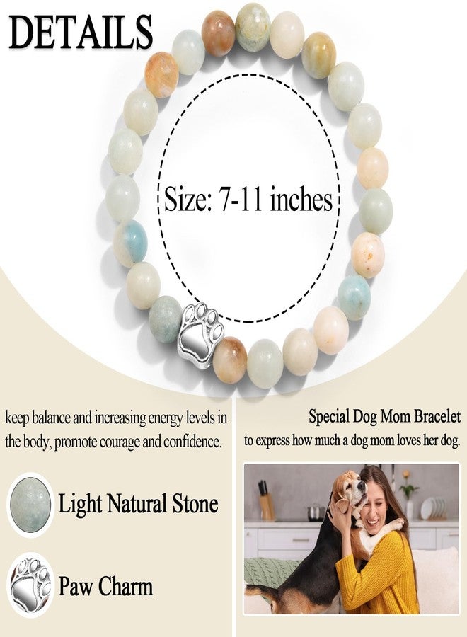 FIEEFX Dog Mom Gifts for Women as Birthday Christmas Stocking Valentines Mothers Day Easter Basket Stuffers, Beaded Paw Bracelet Gifts for Dog Mom Lovers - Image 5