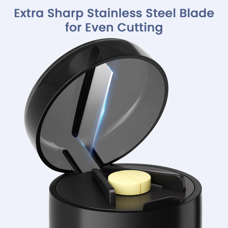 Renmingfed â€‹â€‹Renmingfed 3-in-1 Pill Crusher Pills Grinder, Pill Crushers Fine Powder with Stainless Steel Grinding Pestle, Pills Grinders for Elderly and Pets with Tablet Cutter and Storage (Brush Included) - Image 5