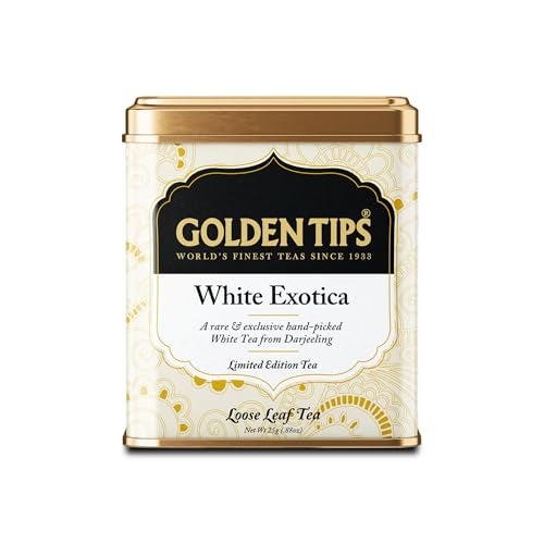 Golden Tips White Exotica Tea Loose Leaves Tin can (25 Gram, 12 cups) - Image 1