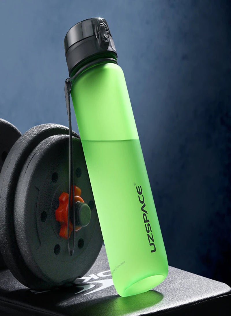 UZSPACE Sports Water Bottle Bpa Free Portable Leakproof Plastic Drinkaware Tour Gym Colorful Hi Grade Eco Friendly Direct Drinking Bottle Vitality Green 500 ML  - Image 1
