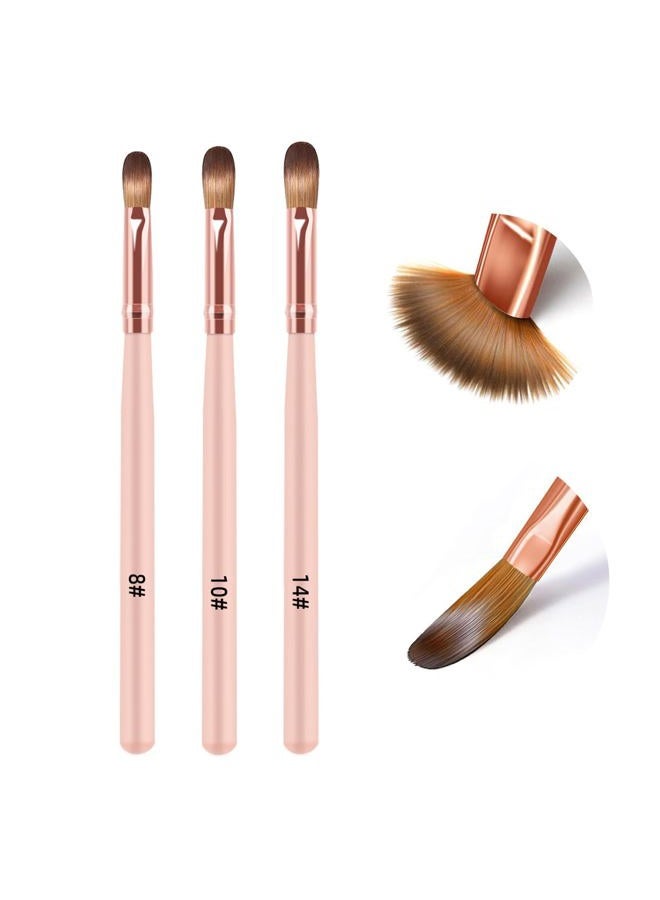 MAGIC ARMOR 3pcs Acrylic Nail Brush Set, Size 8/10/14 Acrylic Nail Brushes for Acrylic Application, Professional Acrylic Powder Brushes for Acrylic Powder Application, Nail Extension, 3D Nail Carving - Image 1