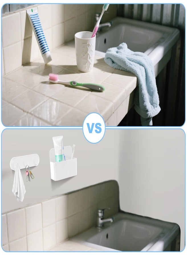 CTTZCKJ Magnetic Wall-Mounted Toothbrush Holder with Magnetic Hooks for Cruise ，Cruise Ship Essentials 2025- No Drilling Needed for Royal Caribbean & Alaska Cruise Ships, Caribbean Royal Must-Haves（White） - Image 3