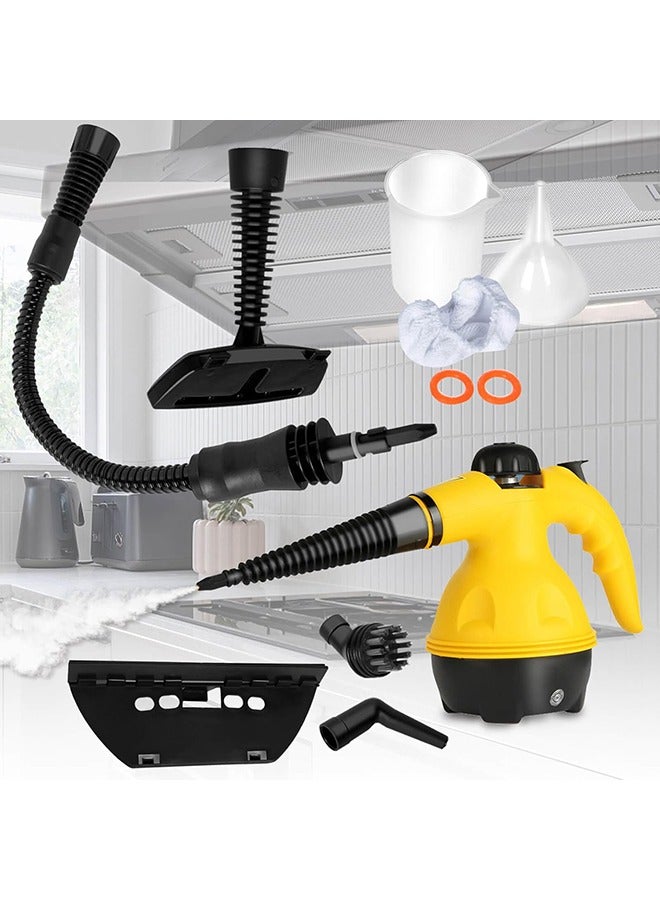 MIXDE Portable Handheld Steam Cleaner 1000w Multifunctional High Temperature With 9 Pieces Accessories Suitable For Kitchen Sofa Bathroom Window - Image 1