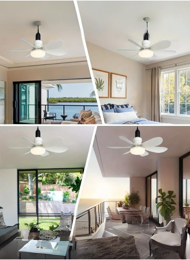 Generic - 1pc Socket Fan Light, Screw Ceiling Fans With Lights And Remote, Easy Install Ceiling Fan, Base Small Ceiling Fan Replacement For Light Bulb, Dimmable Socket Fan Ceiling, Fan With Light. - Image 1